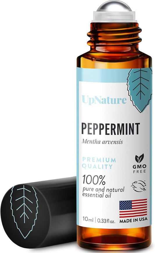 UpNature Peppermint Oil Roll On - Nausea Morning Sickness Relief for Pregnant Women - 100% Pure Peppermint Essential Oil - Pregnancy Must Haves