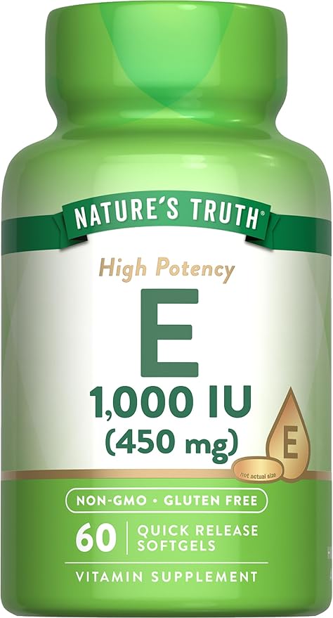 Nature's Truth Vitamin E Softgels 1000 IU 60 Count