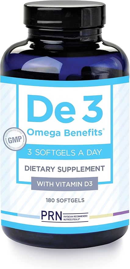 PRN De3 Omega-3 Fish Oil – 180 Softgels, 60-Day Supply 2240mg EPA