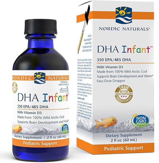 Nordic Naturals DHA Infant, Unflavored 2 oz 1050 mg Omega-3 + 300 IU D3 - 12 Servings