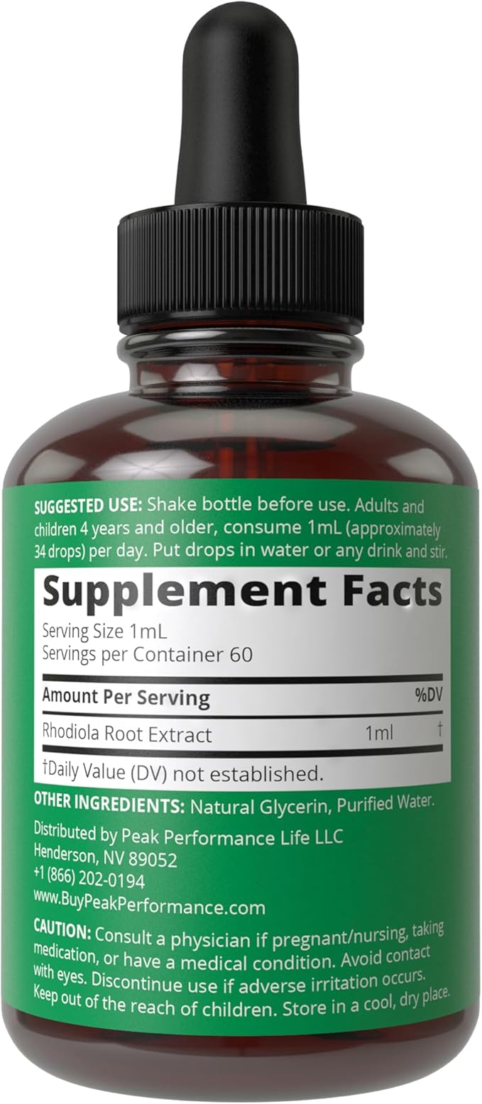 Rhodiola Rosea Liquid Drops Supplement