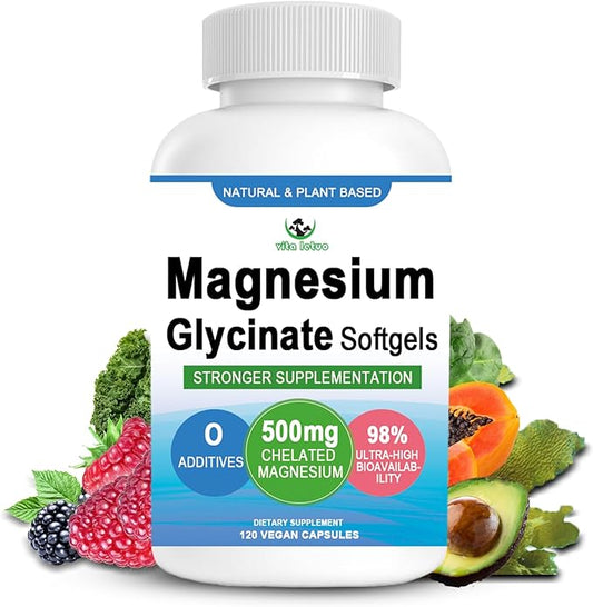 Magnesium Glycinate Supplement, 2 Months Supply 500mg for