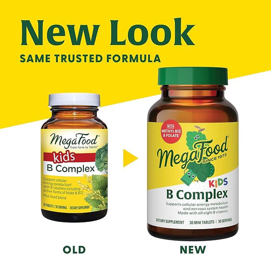 MegaFood Kids B Complex 8 B B6, Vitamin B12, Folate, 30 Mini