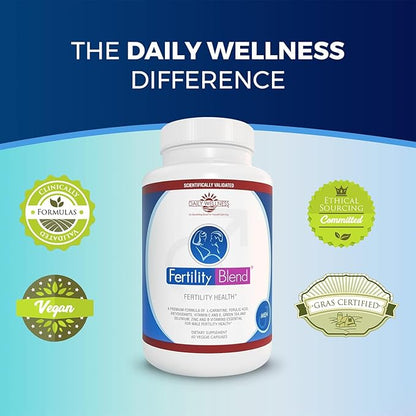 Daily Wellness for Men - Male Fertility Supplements, Vitamin Blend Pills - Male Count Pre-Conception for Him - Fertility Supplements for Men - 60 Capsules, 1 Pack