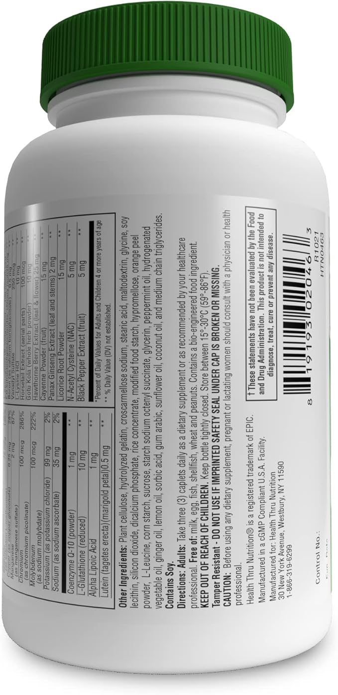 Health Thru Nutrition Physician's Multi-Vitamin Complex 60 Plus CoQ-10, Glutathione, 90)