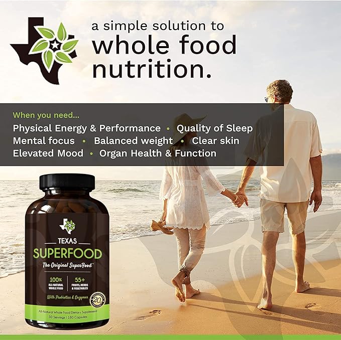 Original Superfood Capsules, Superfood Reds and Greens, All-Natural Whole Food Dietary Supplement, Non-GMO, Gluten Free, Vegan, No Soy, 180 Capsules