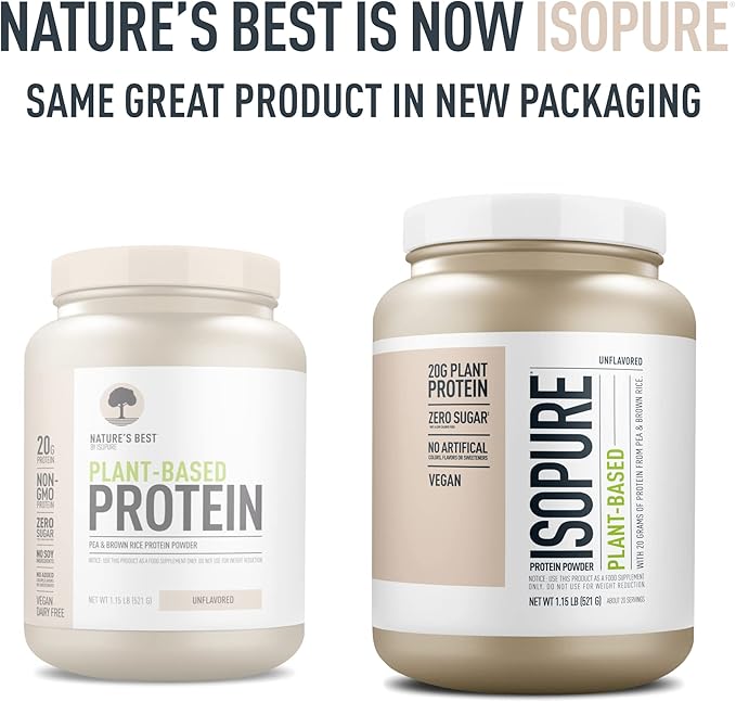 Isopure Unflavored Vegan Protein Powder, 20 Servings