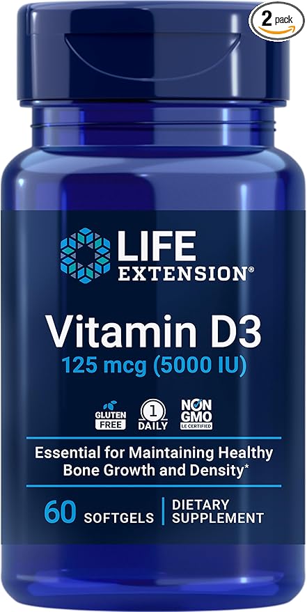 Life Extension 268mg Super Vitamin E 5000IU Vitamin D3 -