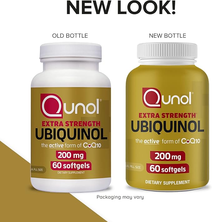 Qunol Ubiquinol CoQ10 200mg Softgels, Powerful CoQ10, 60ct 60ct Softgels