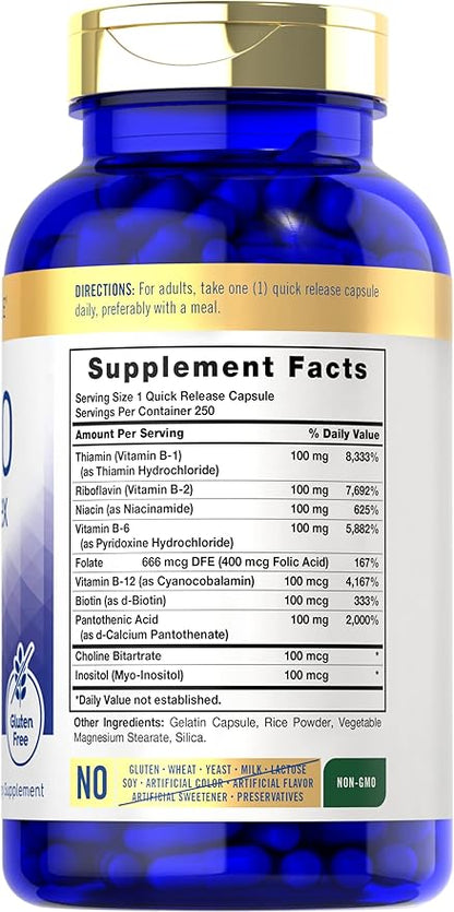 Carlyle B-100 Complex Vitamin 250 Capsules