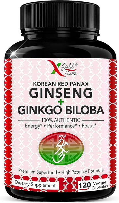 Korean Red Panax Ginseng 1200mg + -120 Vegan