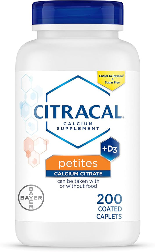 Citracal Petites, 400 mg Calcium Citrate, 12.5 mcg (500 IU) D3, Bone 12+, Smaller 200 Count