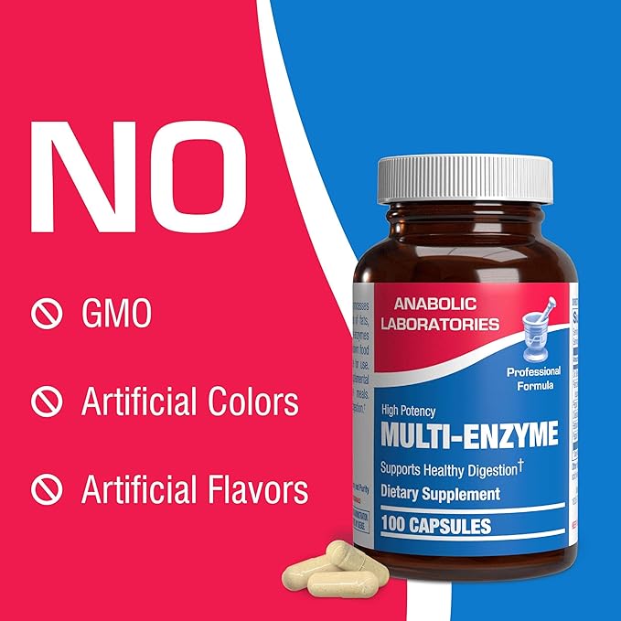 Anabolic Laboratories Multi Enzyme Nutritional Supplements 100 Capsules