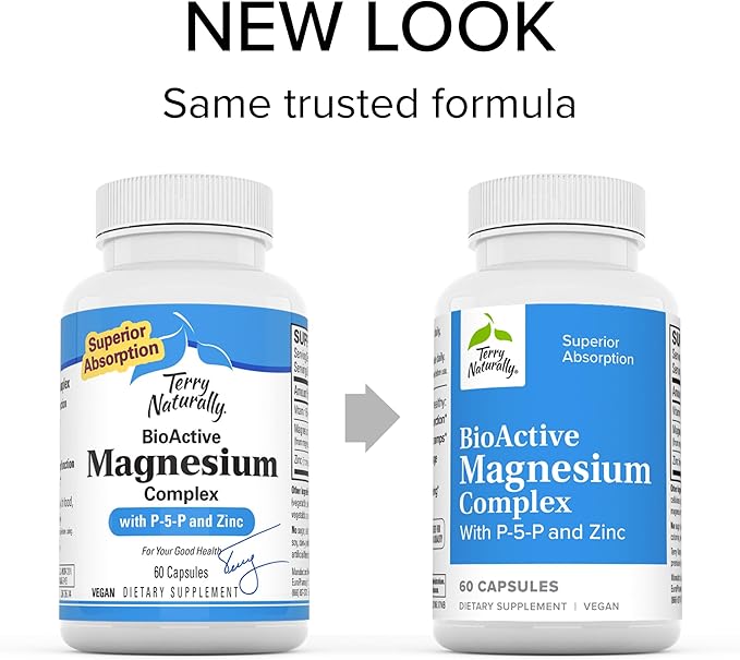 Terry Naturally BioActive Magnesium Complex 60 Capsules B6 & 60 Servings