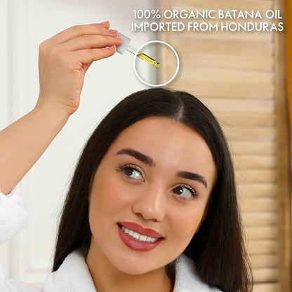 Sugarbear Hair Vitamin Gummy 2 Month Supply & 1 Pure Batana Natural Hair Growth Oil-Extra Strength Biotin 6000mcg, Women, Men, Vegan Vitamin B12, MSM, Inositol, Elderberry, Kosher, Halal, Cruelty-Free