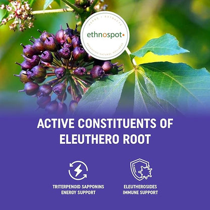Full Spectrum Eleuthero Root Capsules 125 Vegan