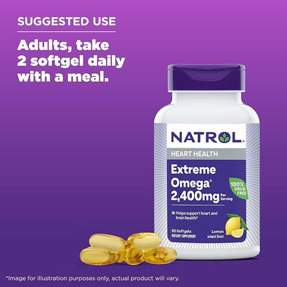 Natrol, Omega-3 Extreme Softgels, Heart Health 60 Count