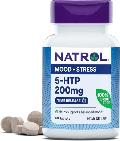 Natrol 5-HTP 200mg, Dietary Supplement Helps 60 Time 60 Day