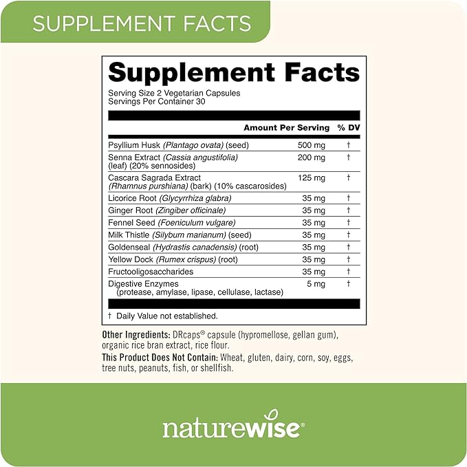 NatureWise Total Colon Care Fiber Cleanse [1 Month 60 Count]