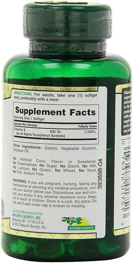 Nature's Bounty Vitamin E 400 IU 120 Soft 2)