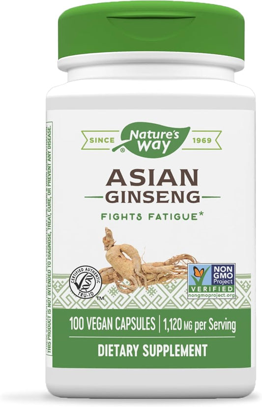 Nature's Way Premium Herbal Asian Ginseng, 1,120mg Per 100 Capsules