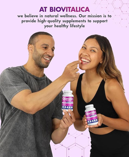 BIO VITALICA Quercetin Gummies by BioVitalica - Quercetin with Bromelain Vitamin C and Zinc & Elderberry + Vitamin D3-5 in 1 Immune Support - Zinc Quercetin 750 mg for Kids and Adult (4, Quercetin)