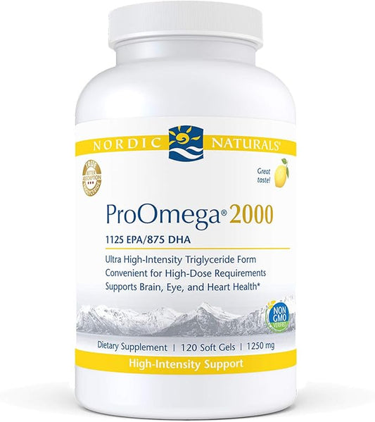Nordic Naturals ProOmega 2000, Lemon Flavor 120 Soft 2150 mg Omega-3 - 60 Servings