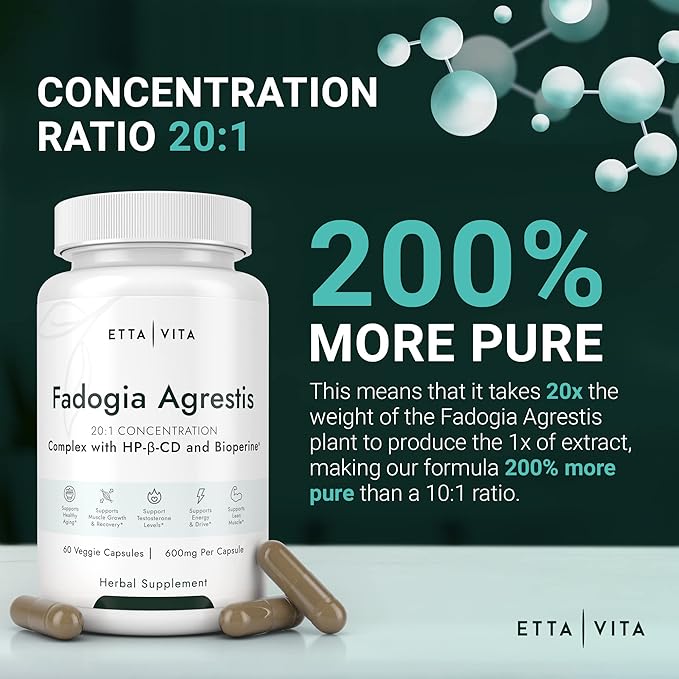 (2-Pack) Organic Fadogia Agrestis 600mg (2X More 3X More 120ct