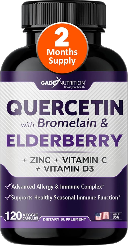Quercetin with Vitamin C and Zinc 500mg - D3 - 6 in 1 Daily