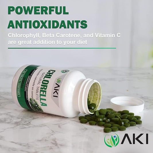 AKI Chlorella Superfood Supplement Tablets (525) B12, Iron,