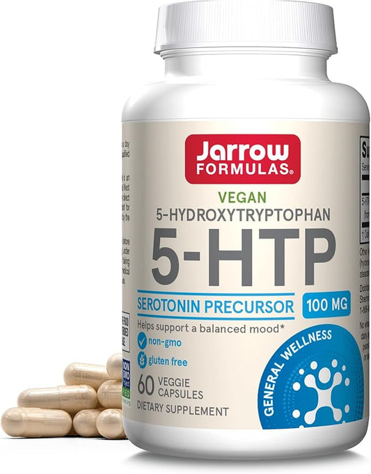 Jarrow Formulas 5-HTP, 100 mg, Serotonin 60 Veggie 60 Day