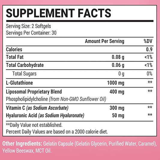 Liposomal Glutathione Softgels 1500MG, Reduced Glutathione 360 Softgels