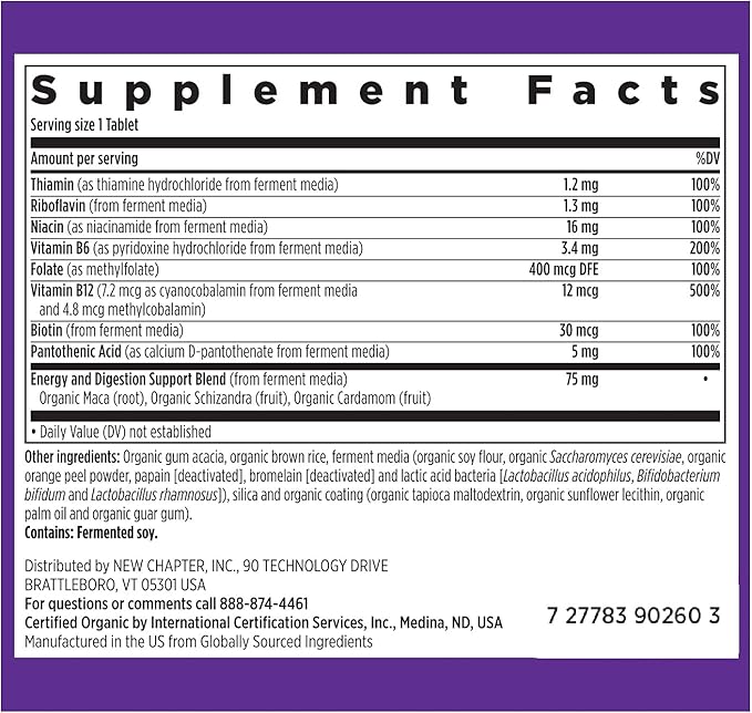 New Chapter Fermented vitamin b complex, 30 Count