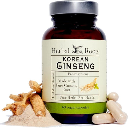 Herbal Roots Panax Ginseng 1000mg | 60 Vegan