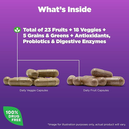 Natrol JuiceFestiv, The Ultimate Fruit and Veggie Super-Food to Support Balanced Nutrition and Overall Well-Being, Plus Antioxidants for Cellular Health, 60 Capsules (2-Count), Up to a 30 Day Supply