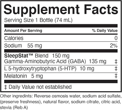 Dream Water Sleep Aid Supplement Drink; 5mg, GABA, 5-HTP; Zero 2.5 oz 24-Count