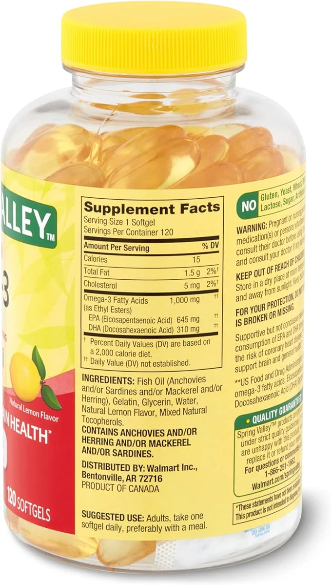Lual's 45 Diabetes Decoded Bundle Omega-3 Fish Omega-3 Fish Omega-3 Fatty 3 Supplements |Omega-3 Spring 1000mg Fish 120 Soft