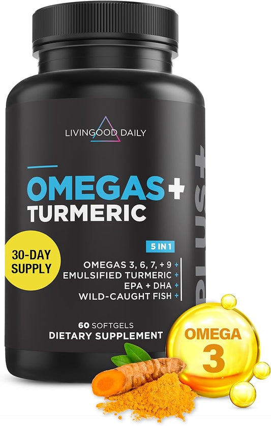 Livingood Daily Omega 3 6 9 3 Supplement 60 Softgels