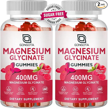 Magnesium Glycinate Gummies 400 mg 100 mg B6 Supports 120 Gummies