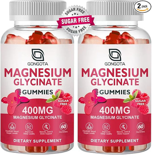 Magnesium Glycinate Gummies 400 mg 100 mg B6 Supports 120 Gummies