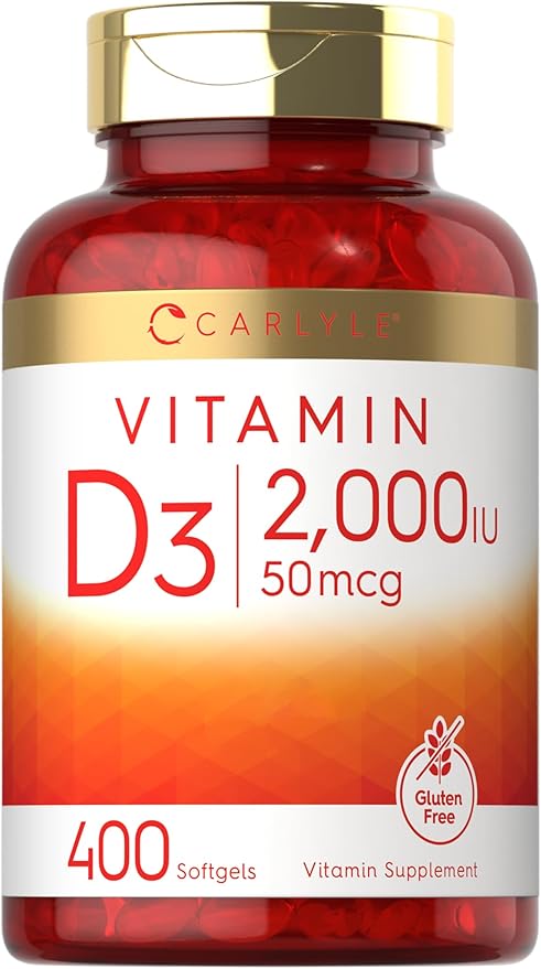 Carlyle Vitamin D3 2000IU Softgels 400 Count 50 mcg