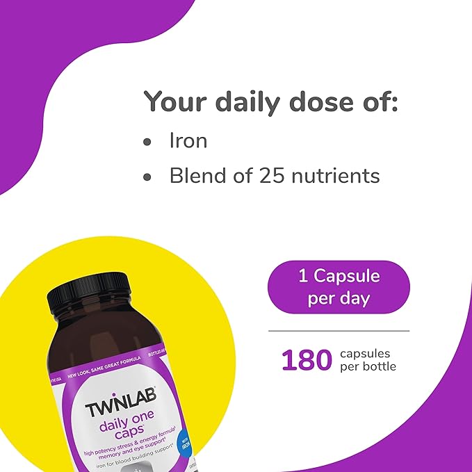 Twinlab Daily One Caps with Iron 180 Capsules