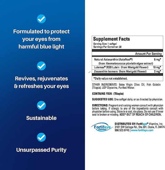 Fortifeye Focus Eye Care Supplement 30 Softgel