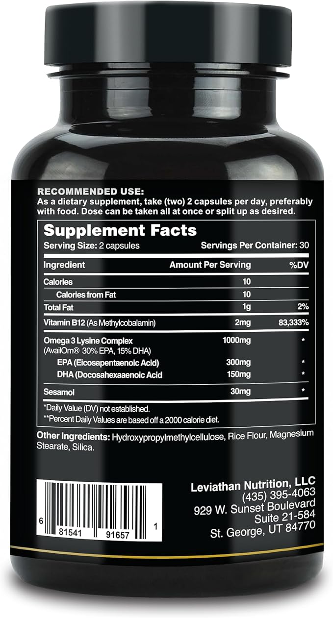Leviathan Fish Oil Omega 3 Capsules 3 Fish