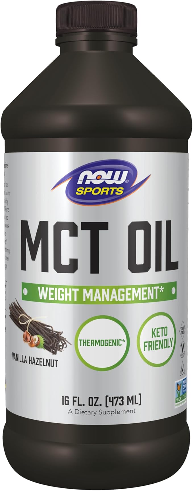 NOW Sports Nutrition, MCT (Medium-chain triglycerides) Oil, Vanilla Hazelnut, 16-Ounce