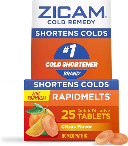 Zicam Cold Remedy Zinc Rapidmelts, Citrus 25 Count 1)