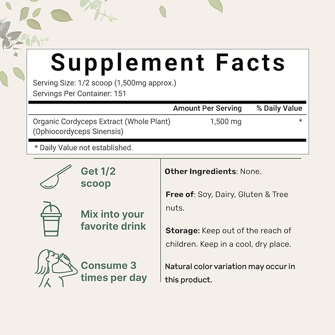 Micro Ingredients Organic Cordyceps Mushroom Extract 8 Ounces 100:1 Fruit