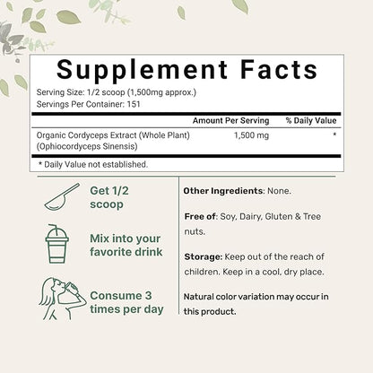 Micro Ingredients Organic Cordyceps Mushroom Extract 8 Ounces 100:1 Fruit