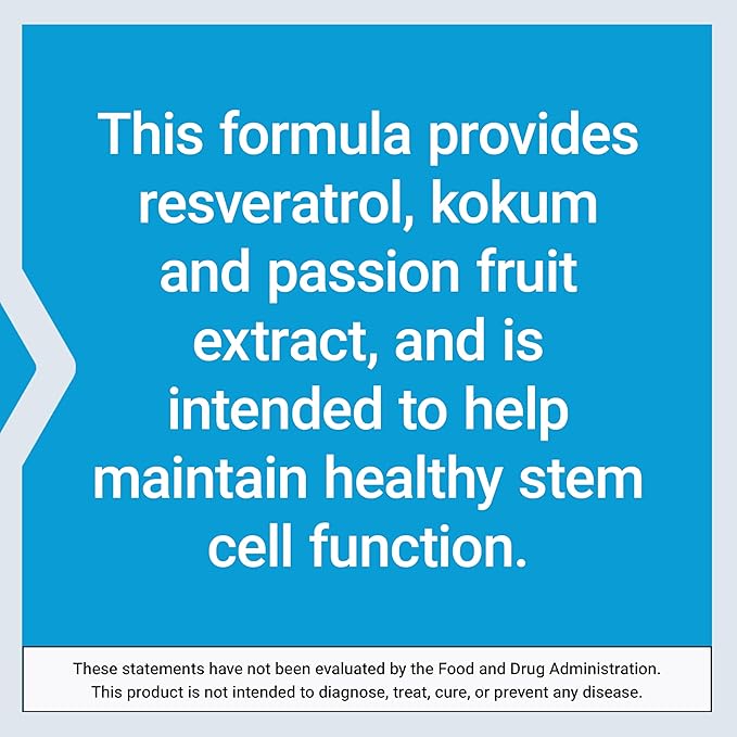 Life Extension GEROPROTECT® Stem Cell, Promotes Healthy Cellular Renewal, kokum Extract, Passion Fruit Extract, Trans-resveratrol, Gluten Free, Non-GMO, Vegetarian, 60 Capsules