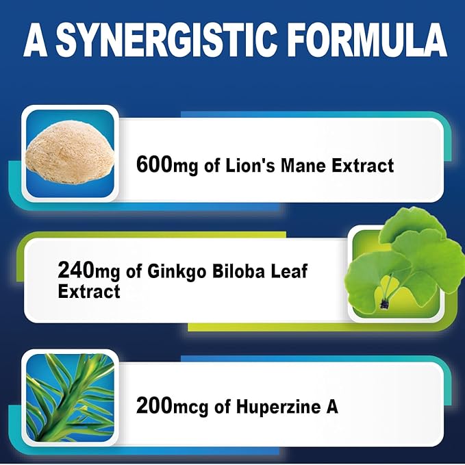 10-in-1 Lion's Mane Mushroom Capsules, 120 1322 mg,